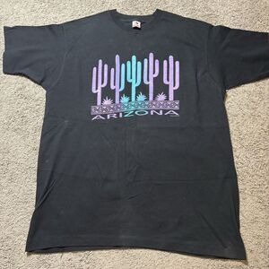 Vintage Arizona Southwestern Black Graphic T-Shirt Mens XL Fruit Of The Loom 90s